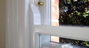 Replica Double Glazed Wooden Sash Window with security lock