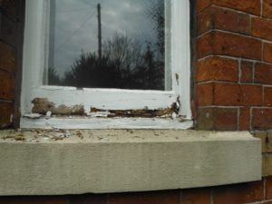 Rotten sash window frames in Manchester UK