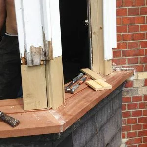 Repair wooden bay window. Wokingham, Berkshire UK