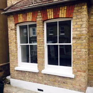 Casement reinstated to double hung sash window. - exterior