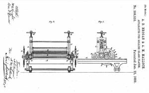 1889 A. Brogan & A. Malloch Patent For Rolling Glass. US396535